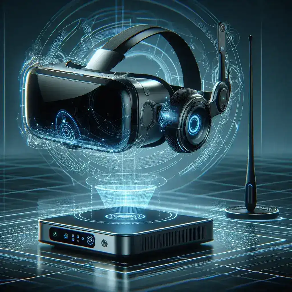 "Diagram illustrating Valve Index 2 patents with highlighted features for wireless PCVR support, showcasing advanced connectivity and design elements for enhanced virtual reality gaming experience."